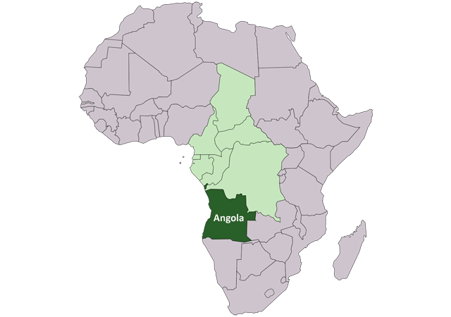 Ангола - расположение на карте
