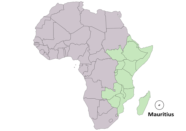 Маврикий - расположение на карте