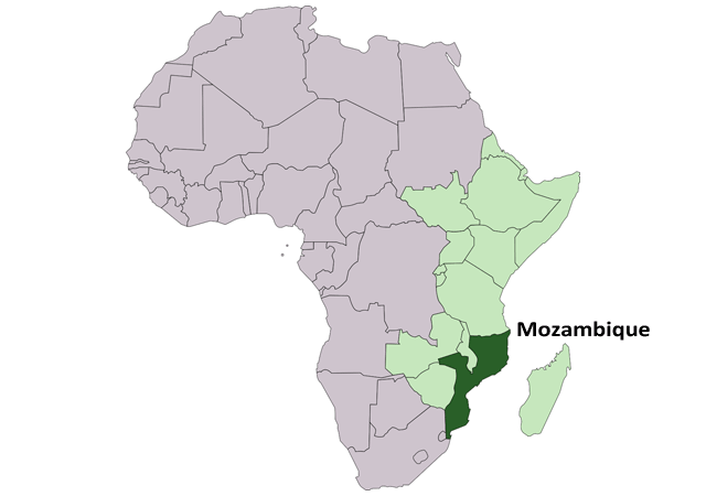 Мозамбик - расположение на карте