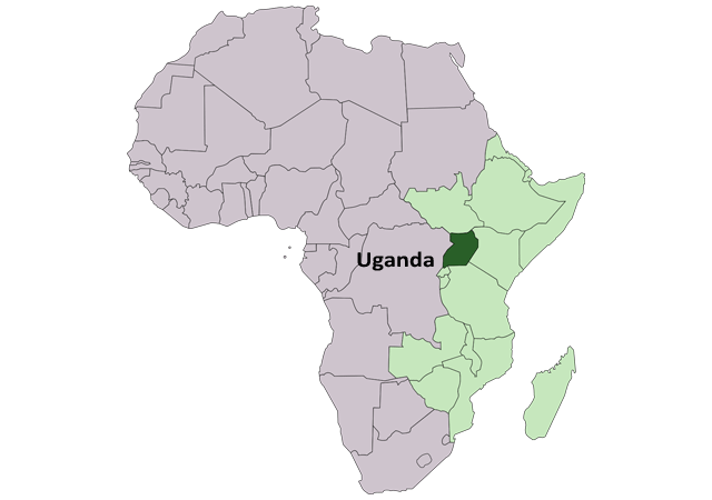 Уганда - расположение на карте