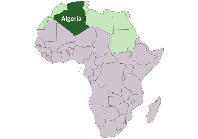 Алжир - расположение на карте