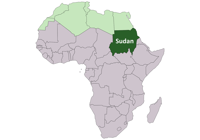 Судан - расположение на карте