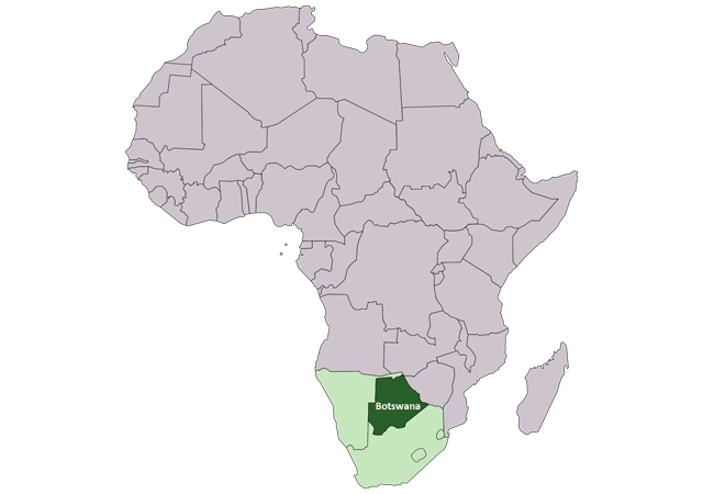 Ботсвана - расположение на карте