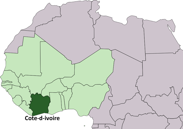 Кот-д’Ивуар - расположение на карте