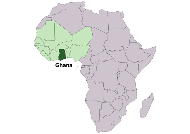 Гана - расположение на карте
