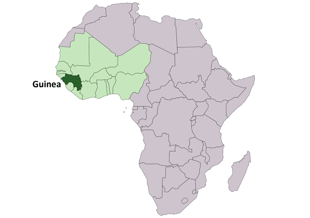 Гвинея - расположение на карте