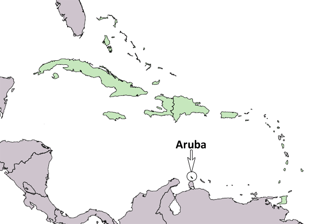 Аруба - расположение на карте
