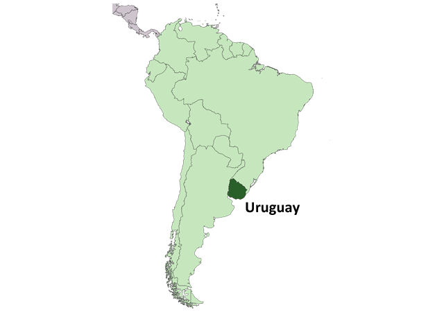 Уругвай - расположение на карте