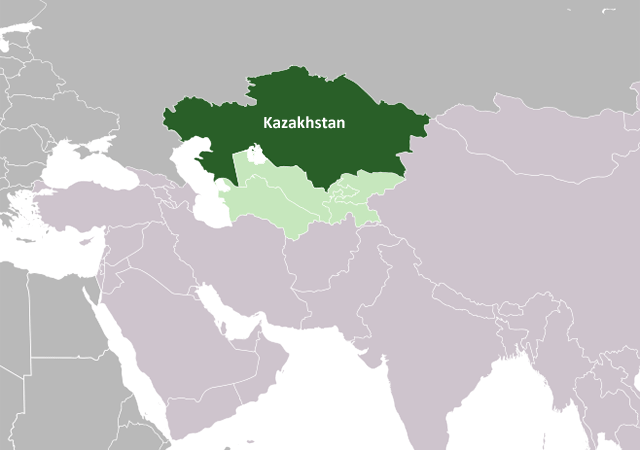 Казахстан - расположение на карте