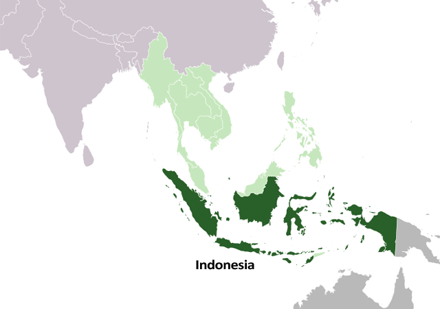 Индонезия - расположение на карте