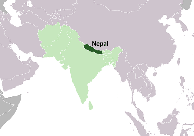 Непал - расположение на карте