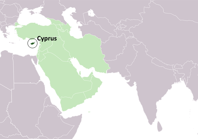 Кипр - расположение на карте