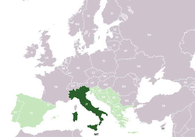 Италия - расположение на карте