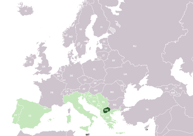 Северная Македония - расположение на карте