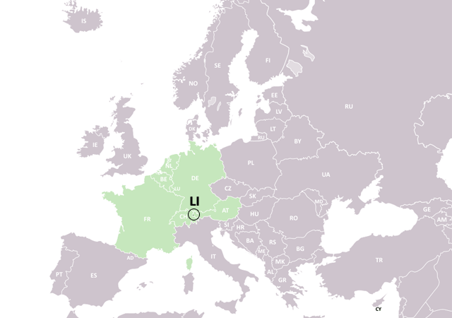 Лихтенштейн - расположение на карте