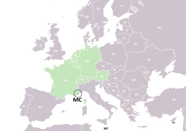 Монако - расположение на карте