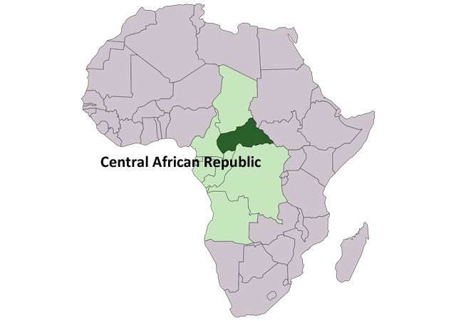 Центральноафриканская Республика - расположение на карте
