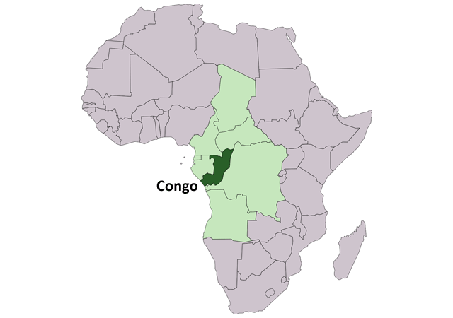 Конго - расположение на карте
