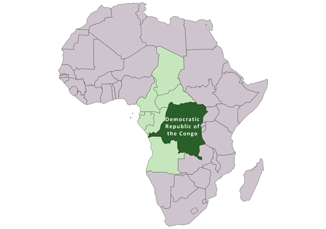 Демократическая Республика Конго - расположение на карте