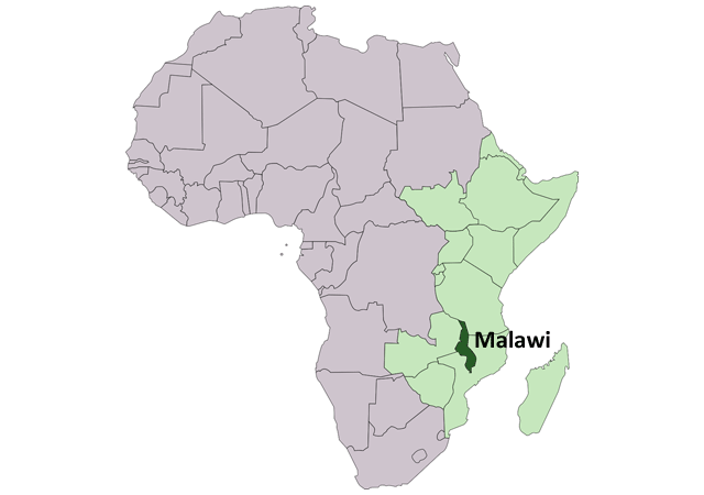 Малави - расположение на карте