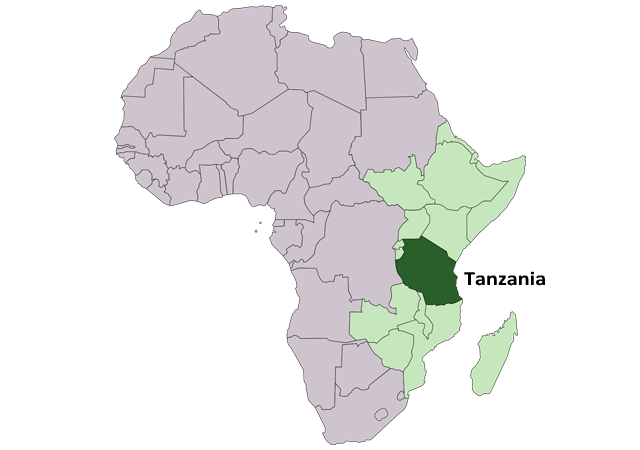 Танзания - расположение на карте