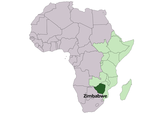 Зимбабве - расположение на карте