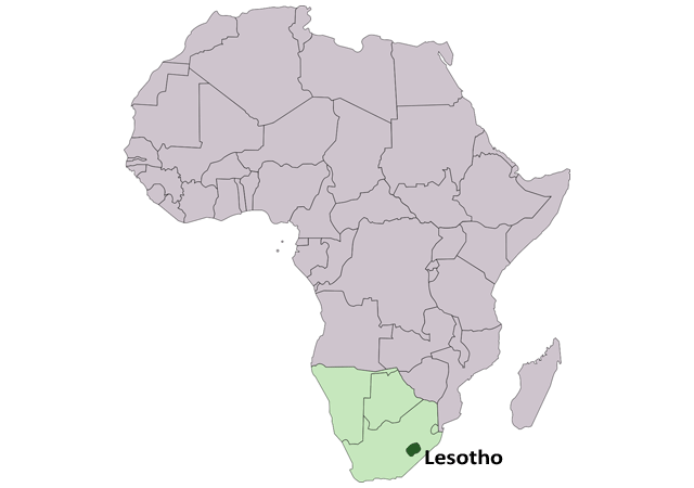 Лесото - расположение на карте