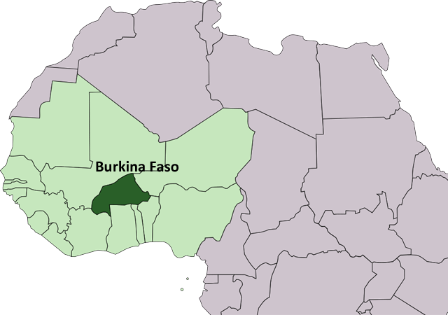 Буркина-Фасо - расположение на карте