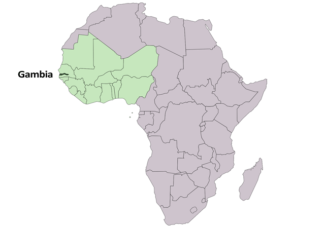 Гамбия - расположение на карте