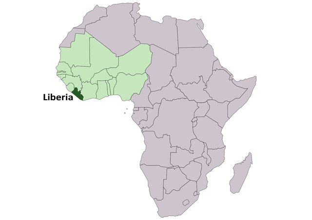 Либерия - расположение на карте