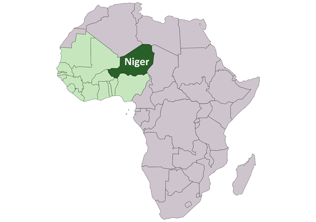 Нигер - расположение на карте