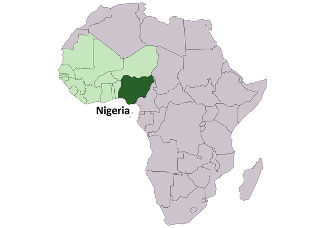Нигерия - расположение на карте