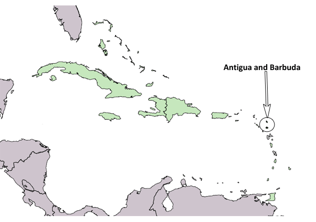 Антигуа и Барбуда - расположение на карте