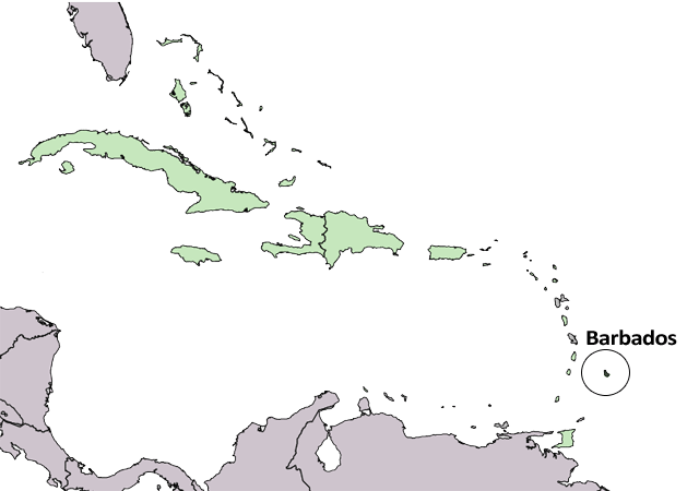 Барбадос - расположение на карте