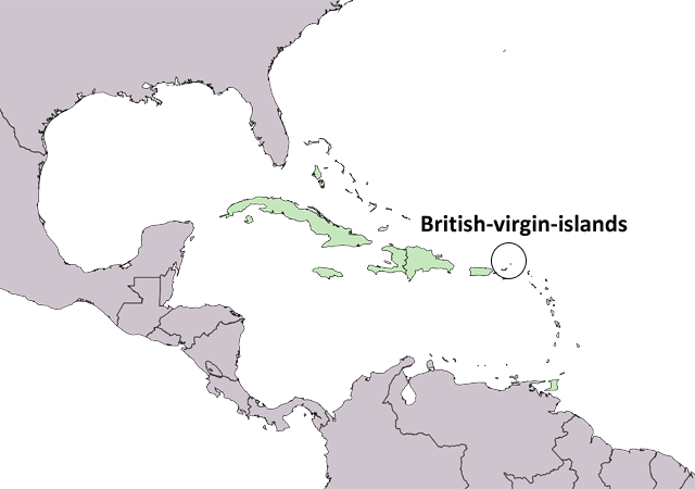 Британские Виргинские острова - расположение на карте