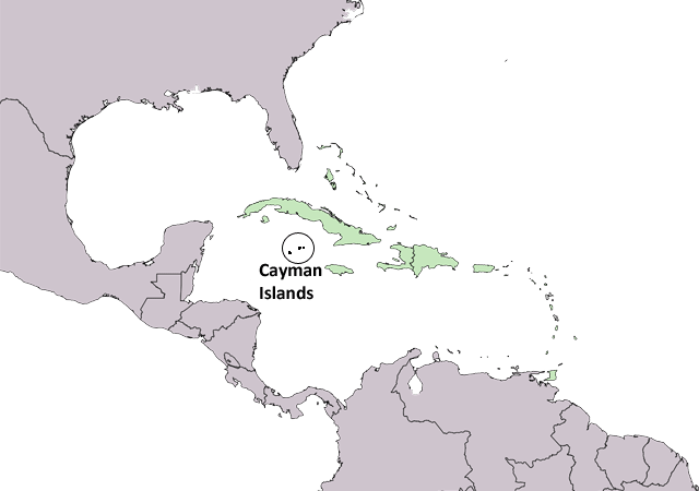 Каймановы Острова - расположение на карте