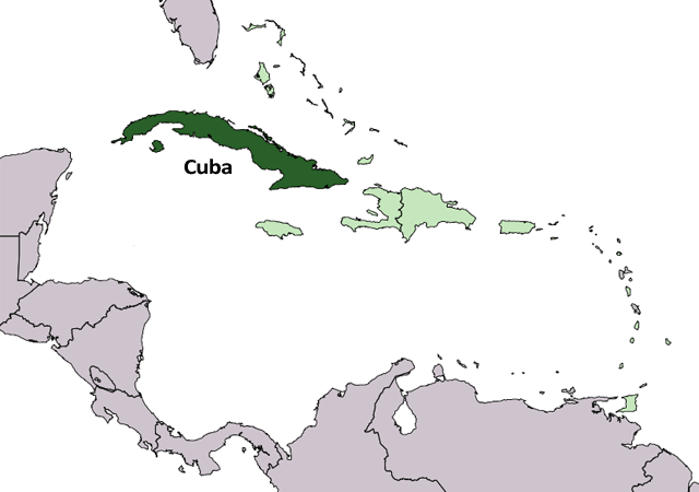Куба - расположение на карте