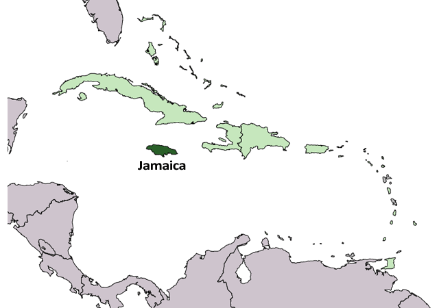 Ямайка - расположение на карте
