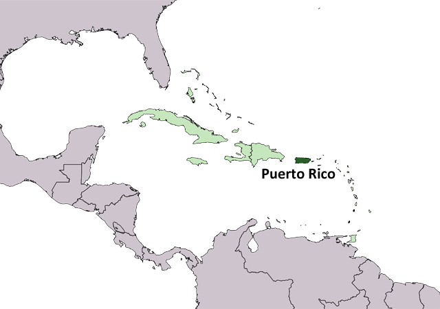 Пуэрто-Рико - расположение на карте