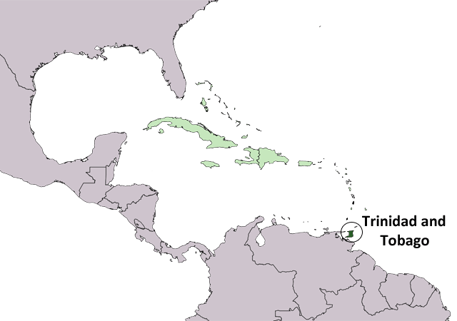 Тринидад и Тобаго - расположение на карте
