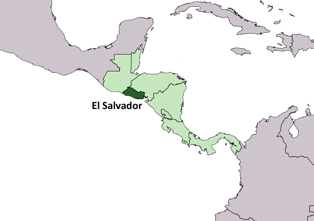 Сальвадор - расположение на карте