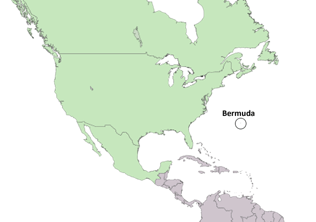 Бермудские Острова - расположение на карте