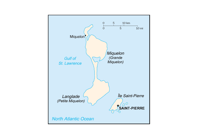 Сен-Пьер и Микелон - расположение на карте
