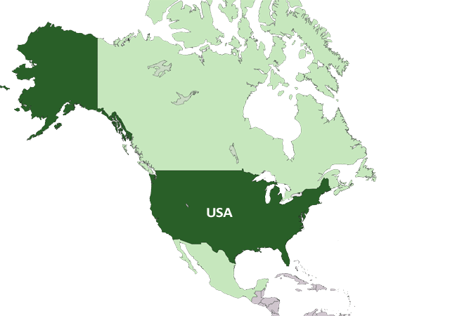 Соединённые Штаты Америки - расположение на карте