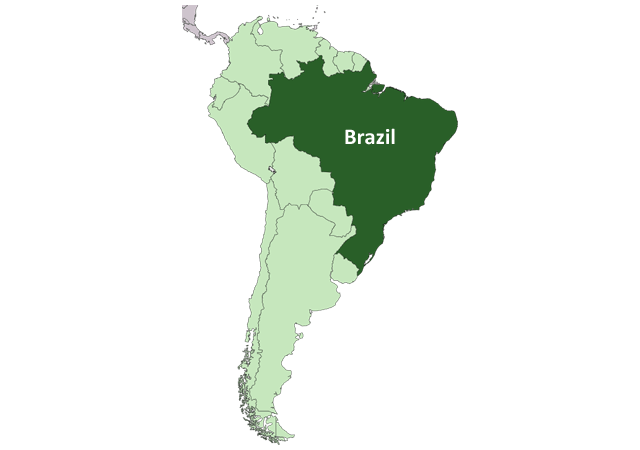 Бразилия - расположение на карте