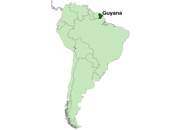 Гайана - расположение на карте