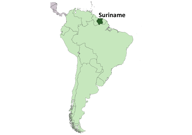 Суринам - расположение на карте