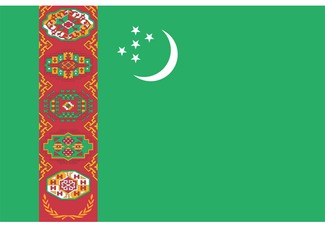 Туркмения - флаг страны