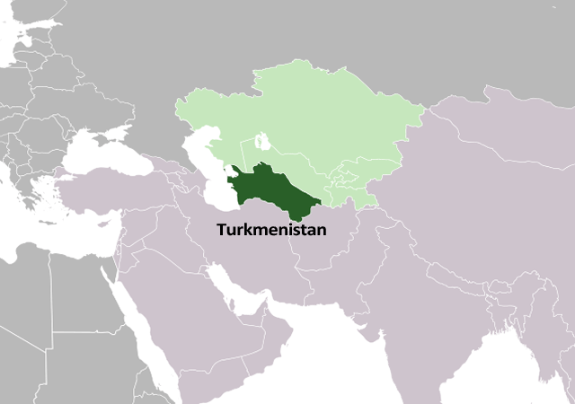 Туркмения - расположение на карте