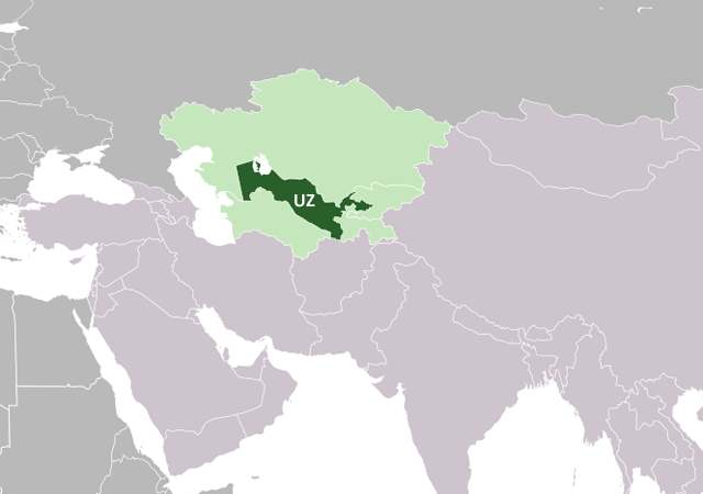Узбекистан - расположение на карте